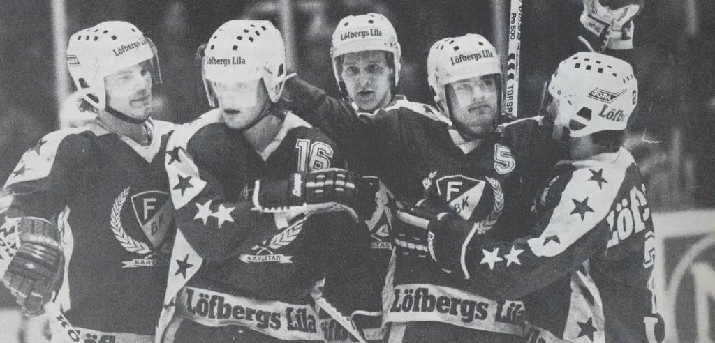 Thomas Rundqvist, Peter Loob, Jan Ingman, Håkan Loob och Tommy Samuelsson.