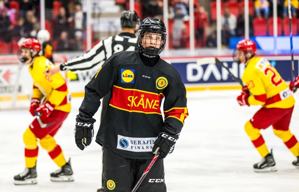 Ville Biveus Björk i finalen av TV-pucken mellan Skåne och Småland