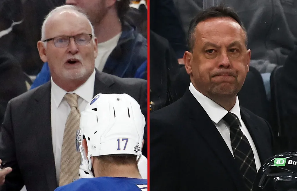 Lindy Ruff och Marco Sturm – en veteran mot en rookie – är duellen i båsen