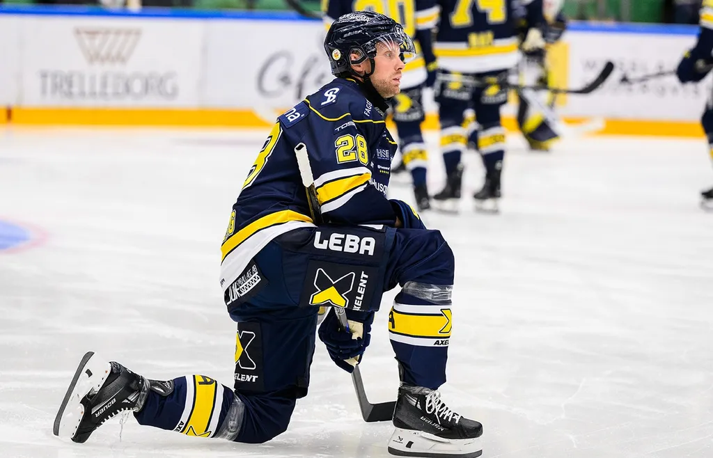 John Nyberg i matchen mot Skellefteå, hans första SHL-match i HV-tröjan