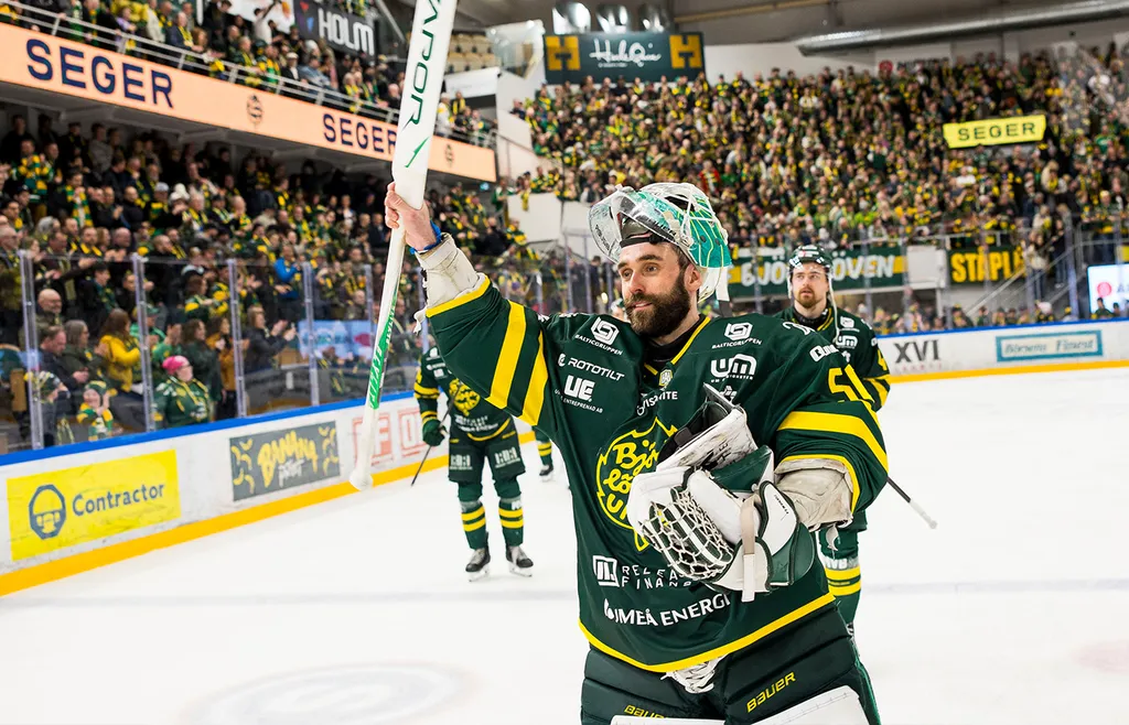 I slutspelet har Frans Tuohimaa räddat 94 procent av puckarna för Björklöven