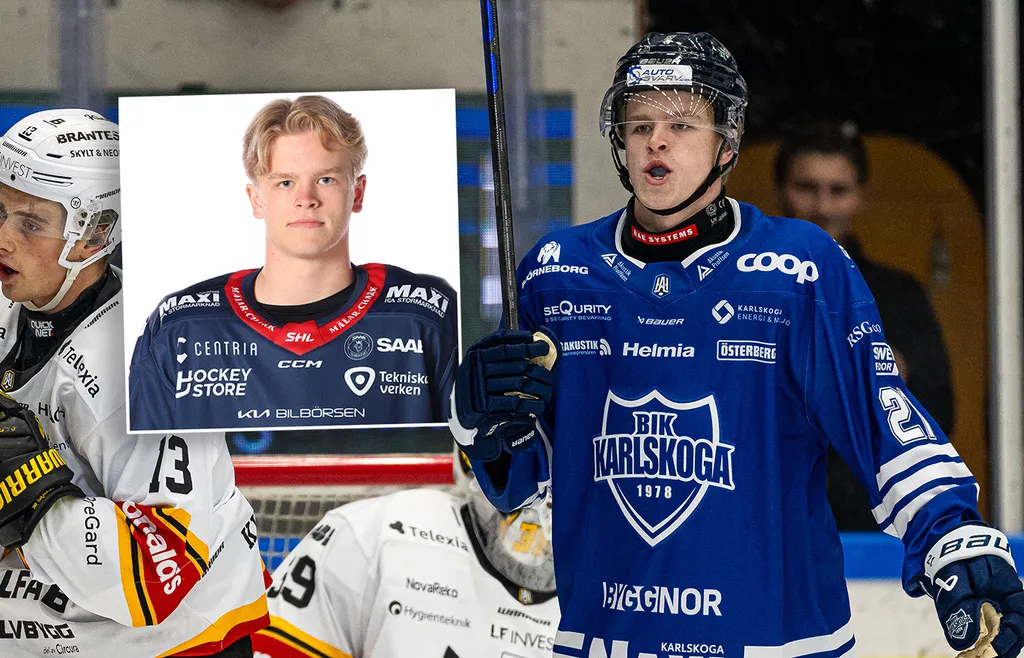 Oscar Holmertz jublar efter målet för Karlskoga.
