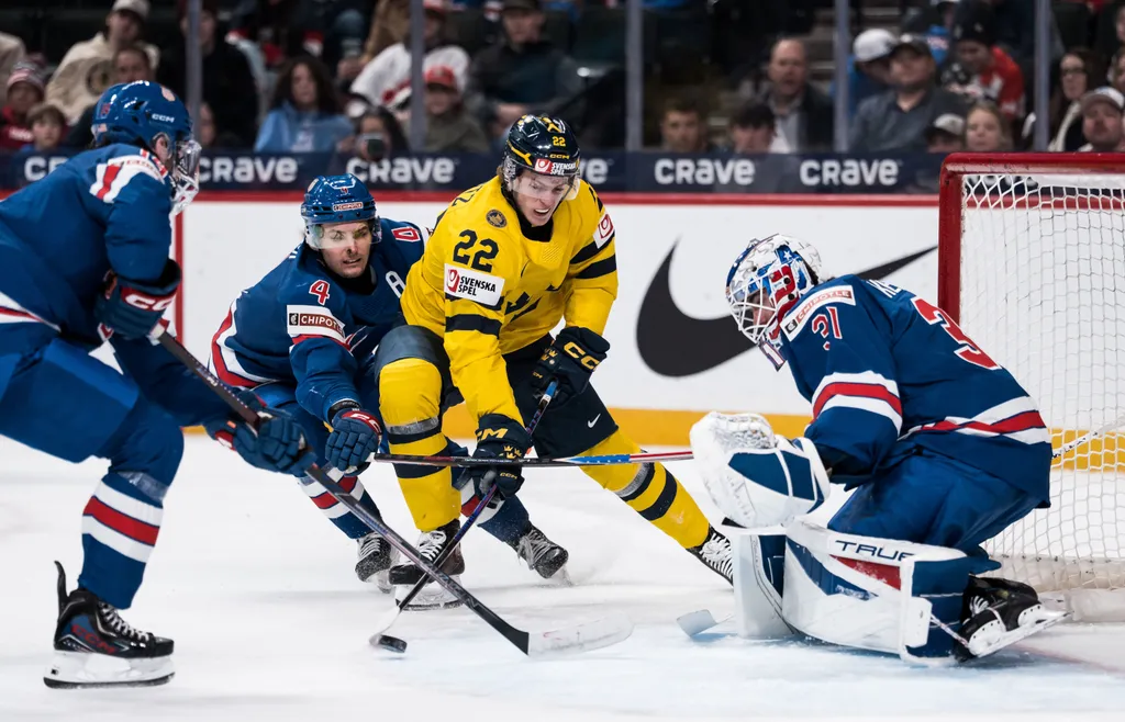 Loke Krantz under JVM-matchen mot USA.