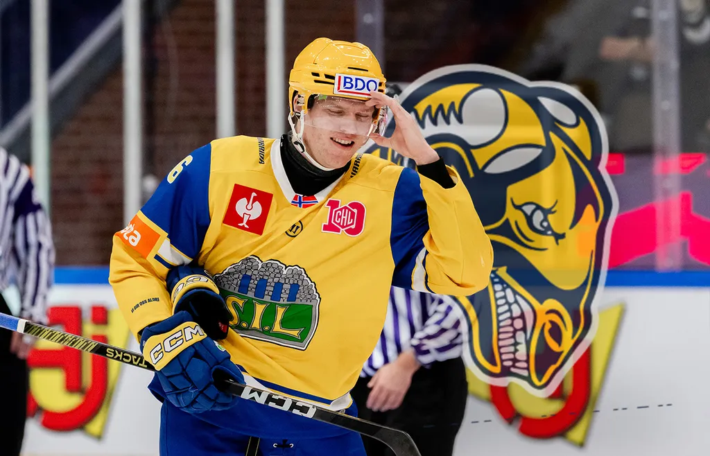 Andreas Dahl skriver på för Visby/Roma. Foto: Bildbyrån (montage).