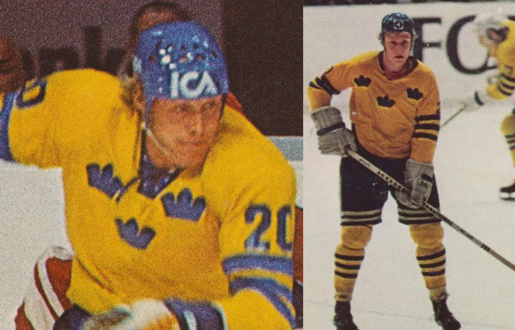 Anders Hedberg under Canada Cup 1976 (vänster).