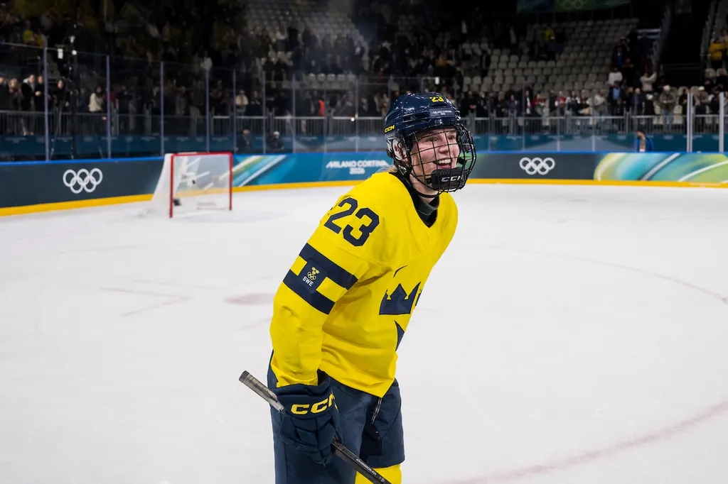 Thea Johansson efter kvartsfinalsseger mot Tjeckien i OS i vintras