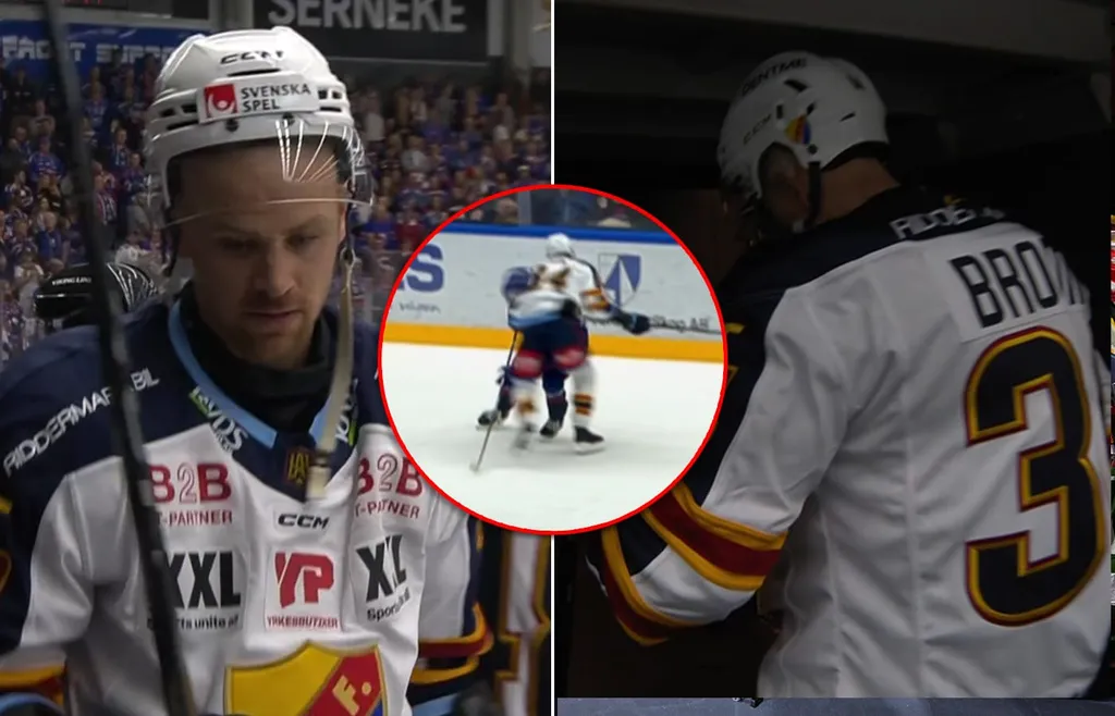 Daniel Brodin fick matchstraff efter tacklingen på Gustaf Westlund