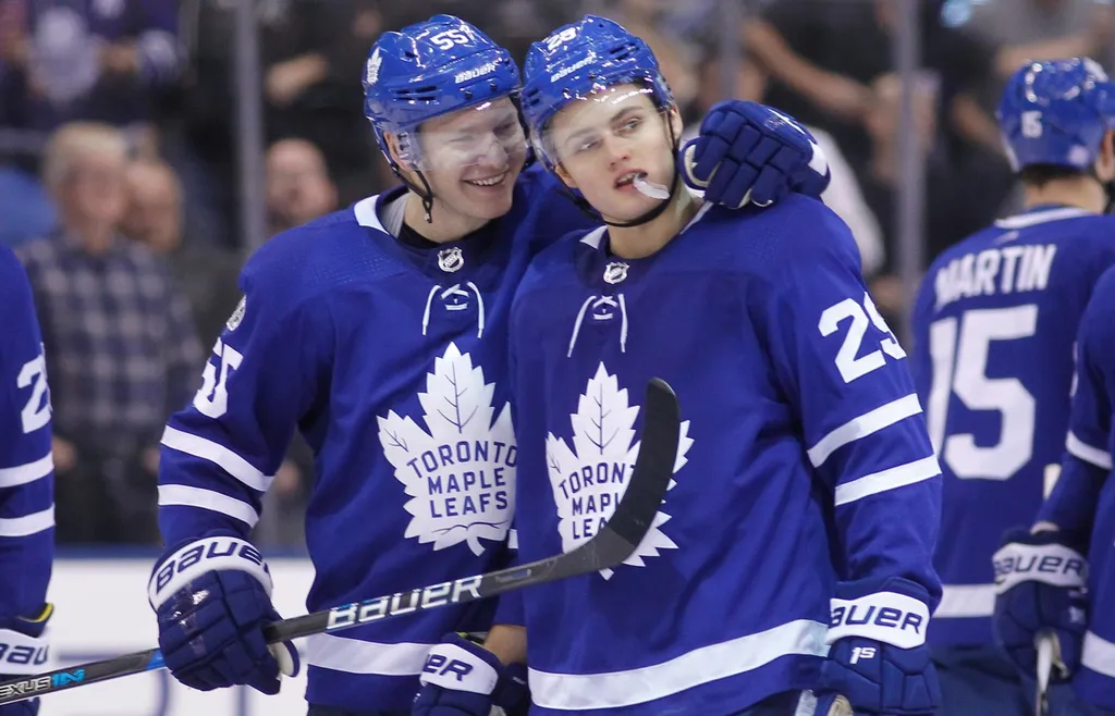 Andreas Borgman och William Nylander tillsammans i Toronto Maple Leafs 2017