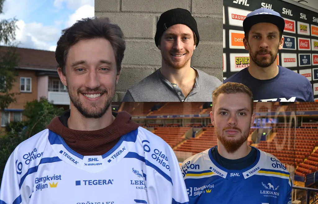 Max Véronneau och trion som lämnat (Justin Kloos, Marek Hrívik och Lucas Elvenes)