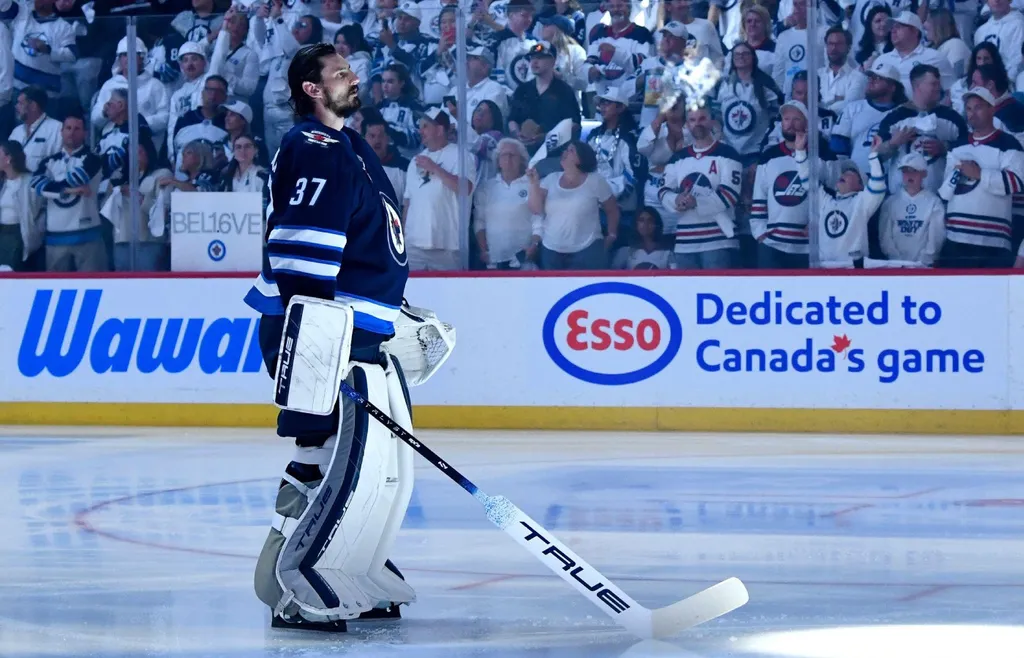 Connor Hellebuyck vill lämna Winnipeg.
Foto: Bildbyrån