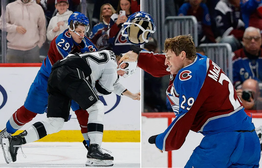 Nathan MacKinnon tröttnade på Brandt Clarke.