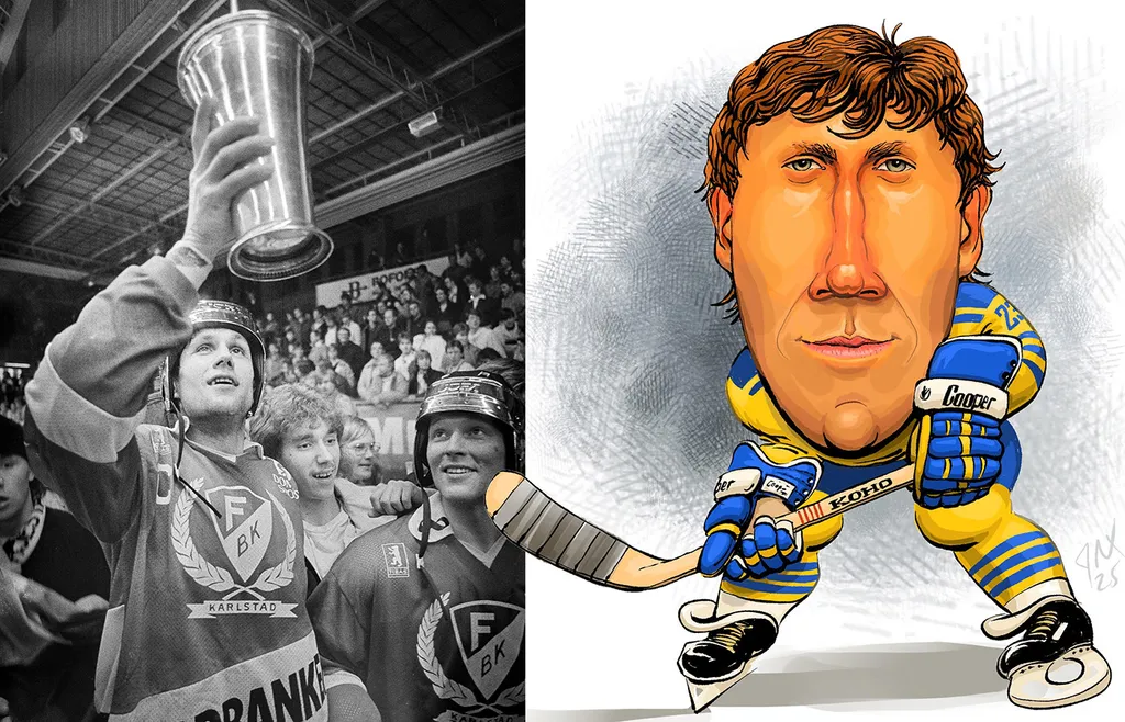 Kent-Erik Andersson med Le Mat-pokalen 1986 (vänster). Bild (höger): Fredrik Jax.