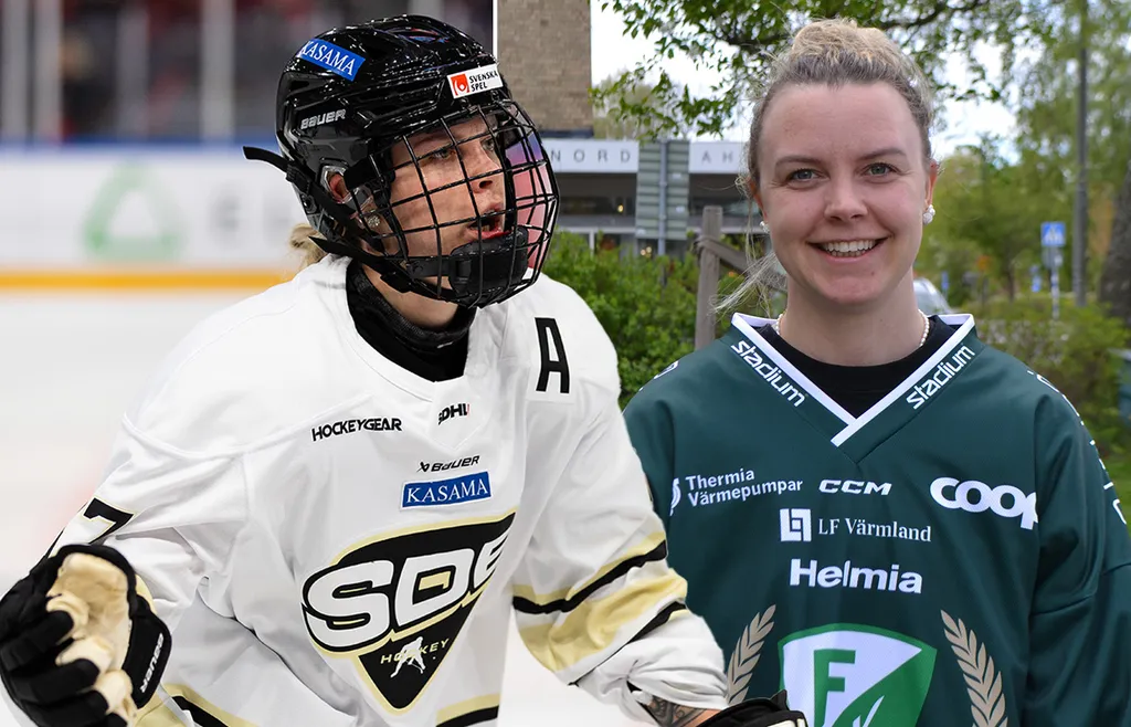 Michelle Löwenhielm i SDE- och Färjestad-tröja
