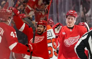 Anton Johansson gjorde sitt första NHL-mål i natt.