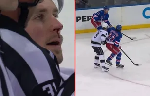 Adrian Kempe började blöda efter situationen med Mika Zibanejad.