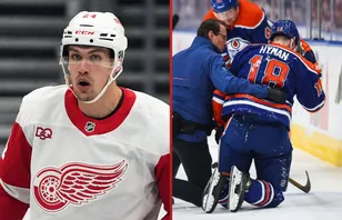 Andreas Englund tacklade Zach Hyman.