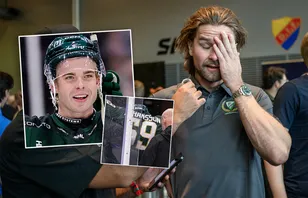 Viktor Lodin pikar Linus Johansson efter "skadan".