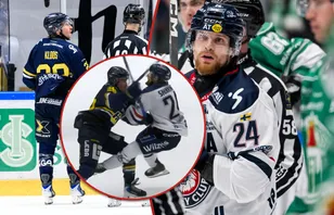 Brendan Shinnimin går till attack mot Justin Kloos efter utvisningen.