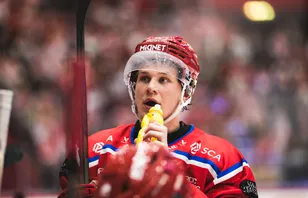 Eddie Genborg lämnade isen efter sitt mål.