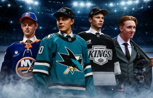 Nydraftade svenska talanger som Malte Gustafsson, Ivar Stenberg, Elton Hermansson och Viggo Björck kommer att få chansen att bekanta sig med sina NHL_klubbar den här veckan. Foto: Bildbyrån & Alamy (montage)