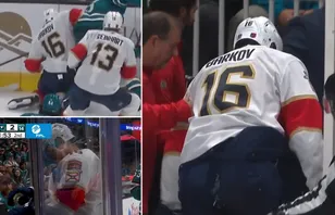 Aleksander Barkov föll otäckt och klev av direkt.