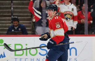 Mackie Samoskevich trejdas från Florida Panthers till Seattle Kraken. Foto: Sam Navarro-Imagn Images