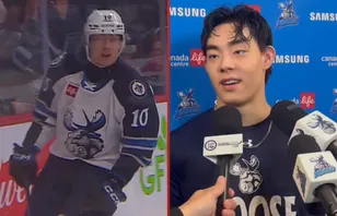 Kevin He skrev historia i AHL i natt.