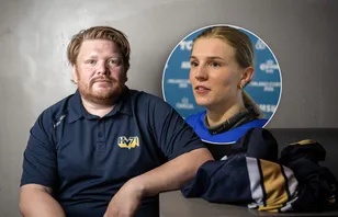 HV71:s Thomas Pettersen och Thea Johansson. 