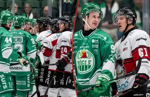 Emil Sylvegård och Tinus Luc Koblar rök ihop redan på uppvärmningen.