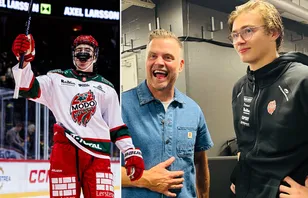 Niklas och Milan Sundström efter debuten i Hockeyallsvenskan.