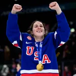 Abbey Murphy, som vann OS-guld med USA, är inbjuden till Edmonton Oilers talangläger. 
Foto: Emma Wallskog / BILDBYRÅN