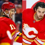 Mikael Backlund är jämsides med Johnny Gaudreau.