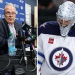 Kevin Cheveldayoff är lättad efter att Winnipeg Jets lyckats skeppa i väg den missnöjde målvakten Connor Hellebuyck till New Jersey Devils. Foto: Alamy/Canadian Press & Bildbyrån/Imagn Images