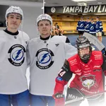 Både Max Vilén och Morgan Anderberg valdes av Tampa Bay Lightning i NHL-draften 2026. Foto: Privat och Bildbyrån (montage).